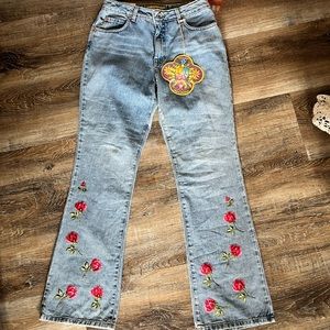 JNCO Floral Embroidered Jeans
